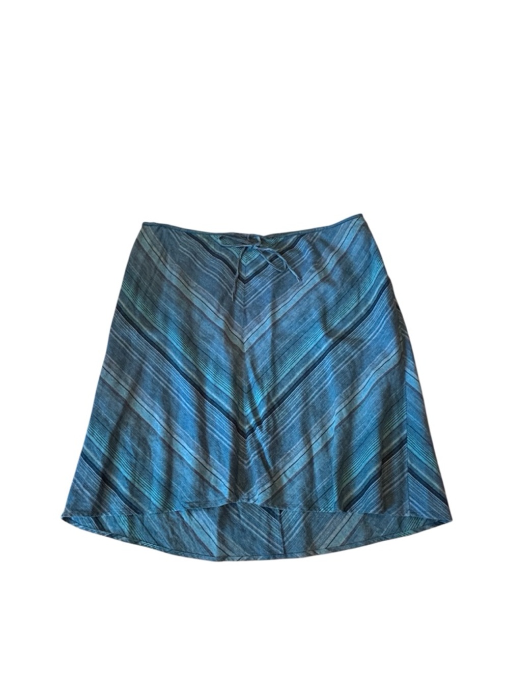 Venezia Striped A-Line Line Blend High-Low Skirt with Tie Accent Size 18/20